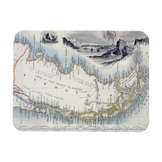 Patagonia, aus einer Reihe von Weltkarten veröffen Magnet (Horizontal)