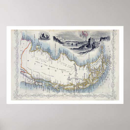 Patagonia, aus einer Reihe von Weltkarten veröffen Poster (Vorne)