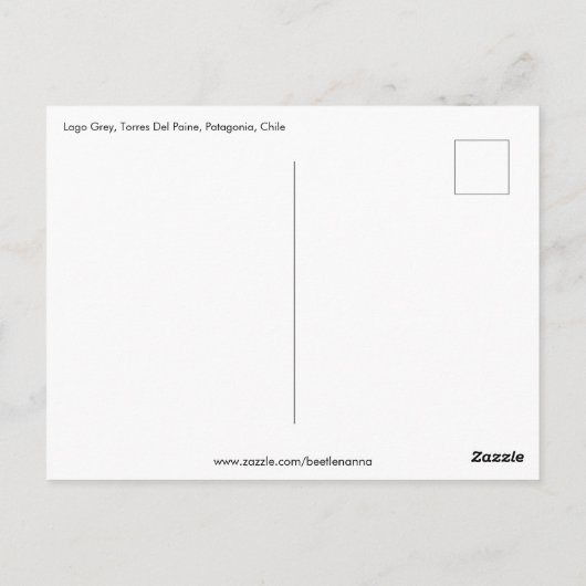 Patagonia Chile Postkarte (Rückseite)