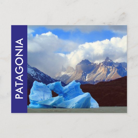 Patagonia lago grau postkarte (Vorderseite)