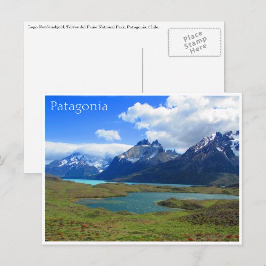 Patagonia lago postkarte (Vorne/Hinten)