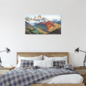 Patagonia Mountain Landscape – Vibrant Acrylic Art Leinwanddruck (Insitu (Schlafzimmer))
