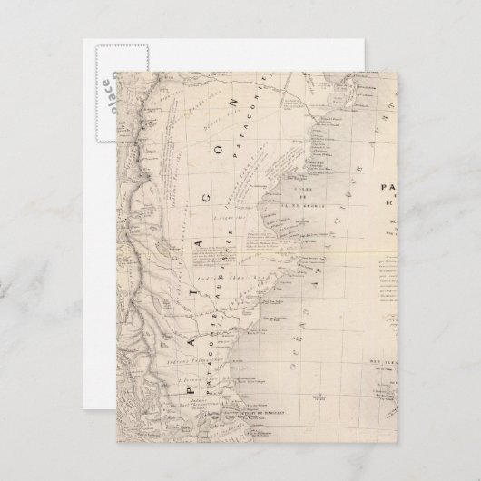 Patagonia, Tierra del Fuego, Falkland Postkarte (Vorne/Hinten)