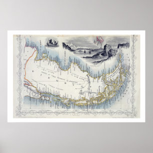 Patagonia, von einer Reihe Weltkarten Poster