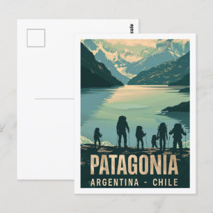 Patagonien Argentinien Chile Vintage Reiseort  Postkarte