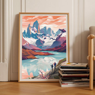 Patagonien Druck Chile Illustration Chile Reise Poster