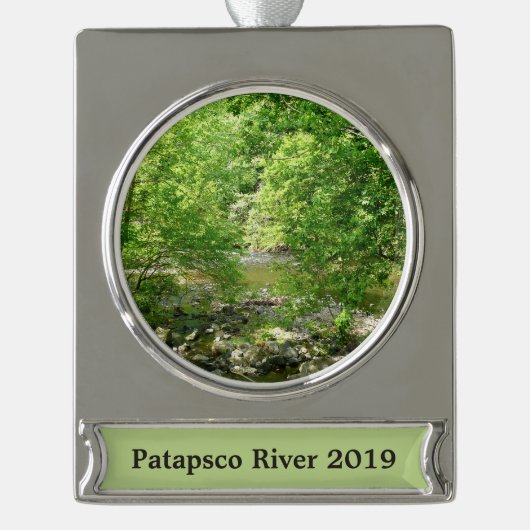 Patapsco River View Maryland Nature Fotografy Banner-Ornament Silber (Vorderseite)