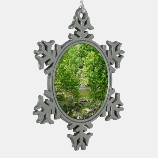 Patapsco River View Maryland Nature Fotografy Schneeflocken Zinn-Ornament (Links)