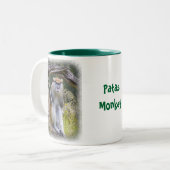 Patas Monkey auf Weiß Zweifarbige Tasse (Vorderseite Links)