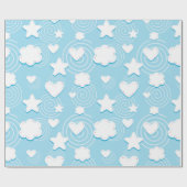 Patch 3D für Herz und Sterne Geschenkpapier (Flach)