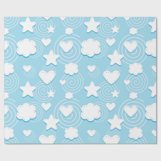 Patch 3D für Herz und Sterne Geschenkpapier (Flach)