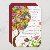 Patch Blume Liebe Tree Einladung Hochzeit (Vorne/Hinten)