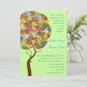 Patch Blume Liebe Tree Einladung Hochzeit (Stehend Vorderseite)