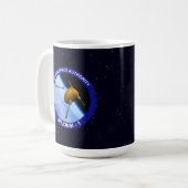 Patch für die Satellitenmission von Idaho Spudnik Kaffeetasse (Vorderseite Links)