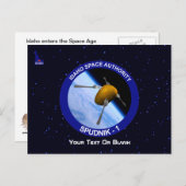 Patch für die Satellitenmission von Idaho Spudnik Postkarte (Vorne/Hinten)