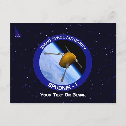 Patch für die Satellitenmission von Idaho Spudnik Postkarte (Vorderseite)
