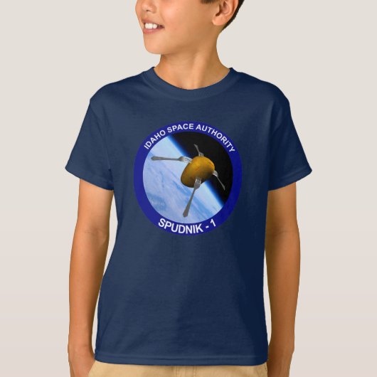 Patch für die Satellitenmission von Idaho Spudnik T-Shirt (Vorderseite)