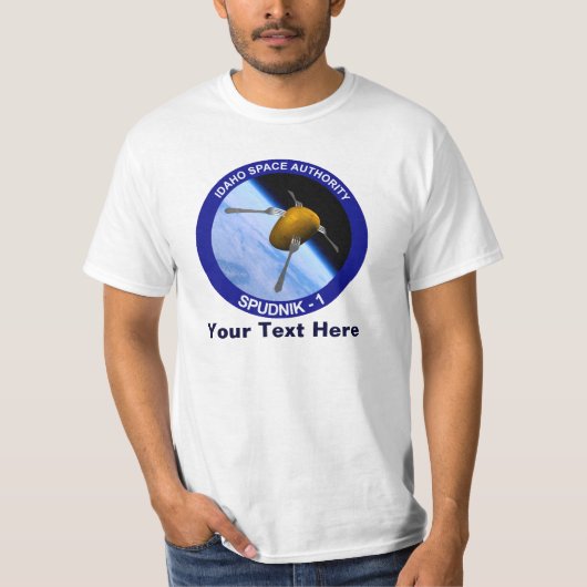 Patch für die Satellitenmission von Idaho Spudnik T-Shirt (Vorderseite)