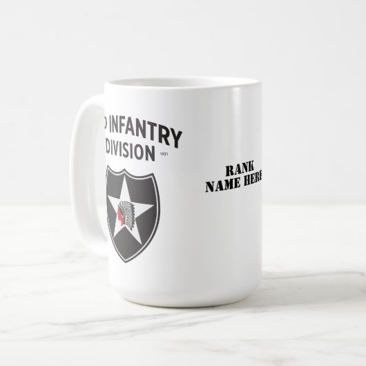 Patch für die zweite Infanterie-Division - Anpassb Kaffeetasse (Vorderseite Links)