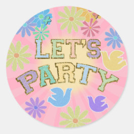 Patch Letter Birthday Party Retro Preppy Hippie Runder Aufkleber