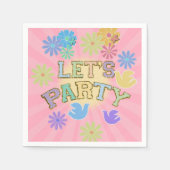 Patch Letter Birthday Party Retro Preppy Hippie Serviette (Vorderseite)