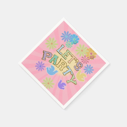 Patch Letter Birthday Party Retro Preppy Hippie Serviette (Ecke)
