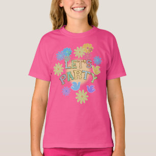 Patch Letter Birthday Party Retro Preppy Hippie T-Shirt