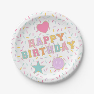 Patch lustige Buchstaben Geburtstag Papier Teller