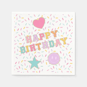 Patch lustige Buchstaben Geburtstag Papier Teller Serviette