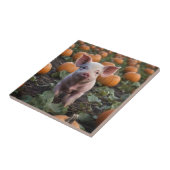 **"Patch of Joy: A Happy Baby Pig Under Pumpkins"* Fliese (Seite)