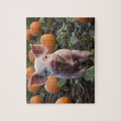 **"Patch of Joy: A Happy Baby Pig Under Pumpkins"* Puzzle (Vertikal)