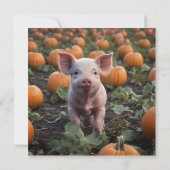 **"Patch of Joy: A Happy Baby Pig Under Pumpkins"* Save The Date (Rückseite)