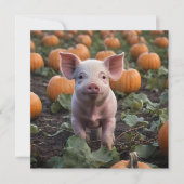 **"Patch of Joy: A Happy Baby Pig Under Pumpkins"* Save The Date (Vorderseite)