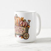 Patch Perfect Herbst-Kürbiswagen Kaffeetasse (VorderseiteRechts)