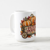 Patch Perfect Herbst-Kürbiswagen Kaffeetasse (Vorderseite Links)