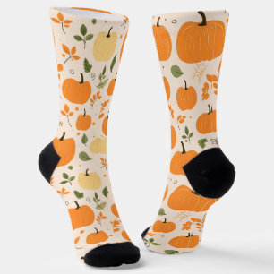 Patch Perfekt - Gemütlich Orange Pumpkin Muster Socken