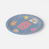 Patch Preppy Denim Jean Jacke 8. Geburtstag Pappteller (Schrägansicht)