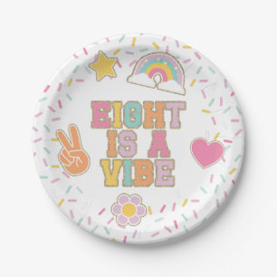 Patch Preppy Eight ist ein Vibe 8. Geburtstag Pappteller
