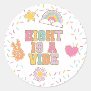 Patch Preppy Eight ist ein Vibe 8. Geburtstag Runder Aufkleber