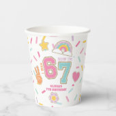 Patch Preppy I was SIX now I'm SEVEN 7th Birthday Pappbecher (Vorderseite)