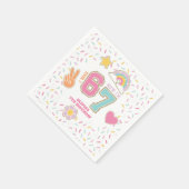 Patch Preppy I was SIX now I'm SEVEN  7th Birthday Serviette (Ecke)