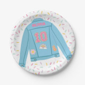 Patch Preppy Jean Jacke 10. Geburtstag Pappteller (Vorderseite)