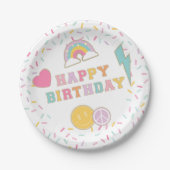Patch Preppy Letter Birthday Paper-Teller Pappteller (Vorderseite)