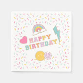 Patch Preppy Letter Birthday Paper-Teller Serviette (Vorderseite)