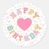 Patch Preppy Letter Birthday Runder Aufkleber (Vorderseite)