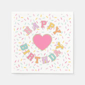 Patch Preppy Letter Birthday Serviette (Vorderseite)