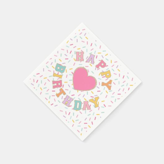 Patch Preppy Letter Birthday Serviette (Ecke)