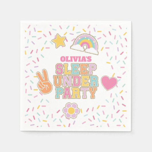 Patch Preppy Schlaf unter dem Geburtstag Serviette (Vorderseite)