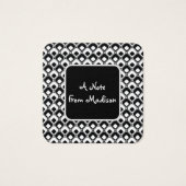 Patchdetails für schwarze und weiße Funky-Quadrate (Vorderseite)