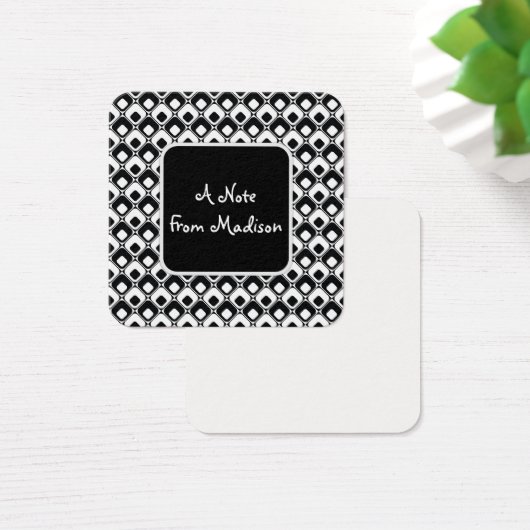 Patchdetails für schwarze und weiße Funky-Quadrate (Schreibtisch)